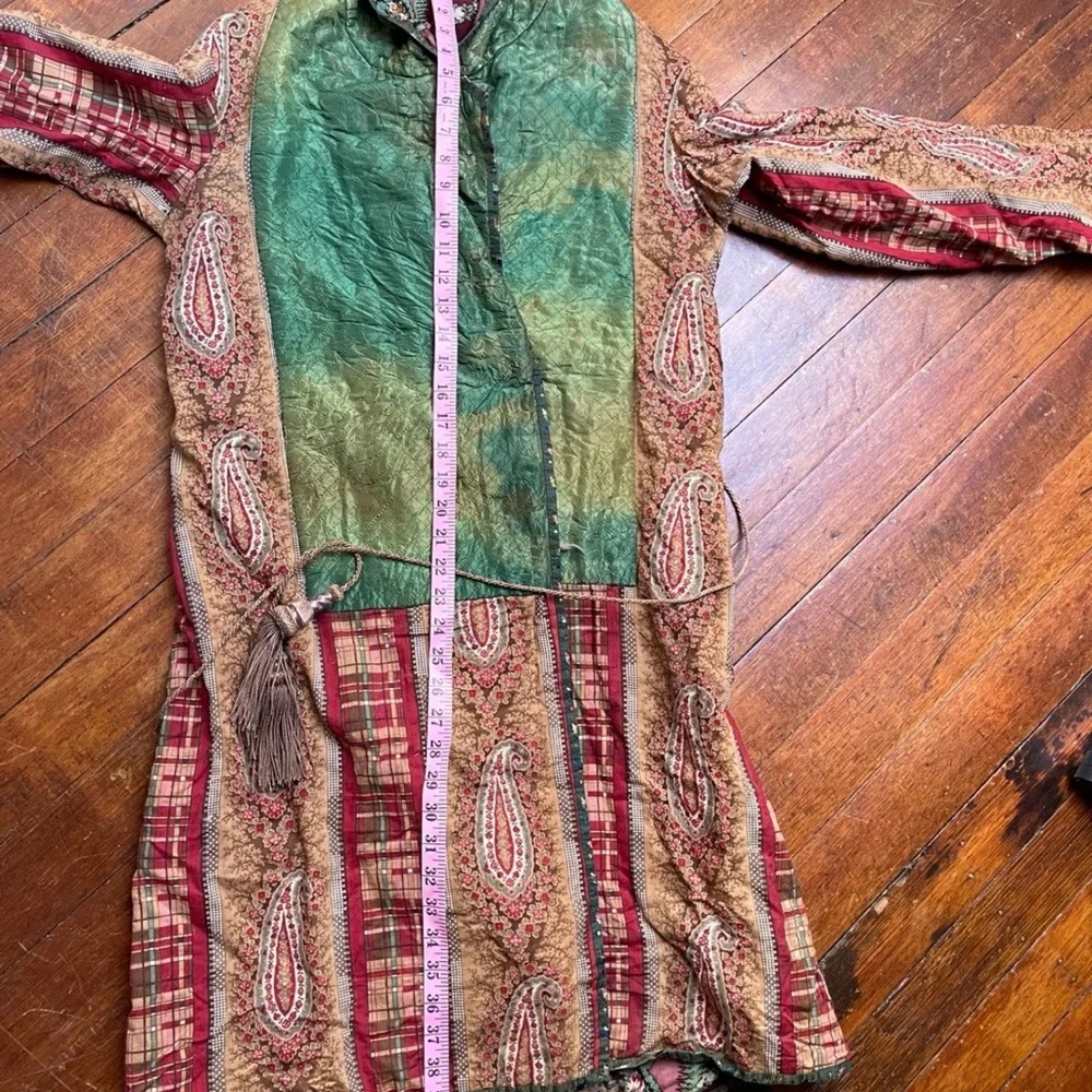 Vintage 1970s Quilted Robe Bohemian Patchwork - Picture 11 of 12